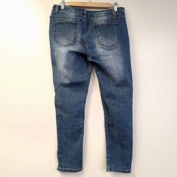 Sandpiper Embroidered Jeans Blue Denim Womens Size 10 Skinny Pants Floral Flower - Picture 4 of 5